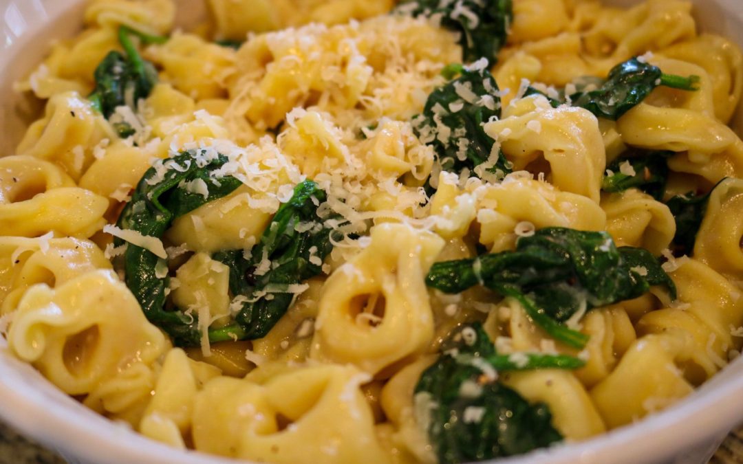 Butter Parmesan Tortellini with Spinach